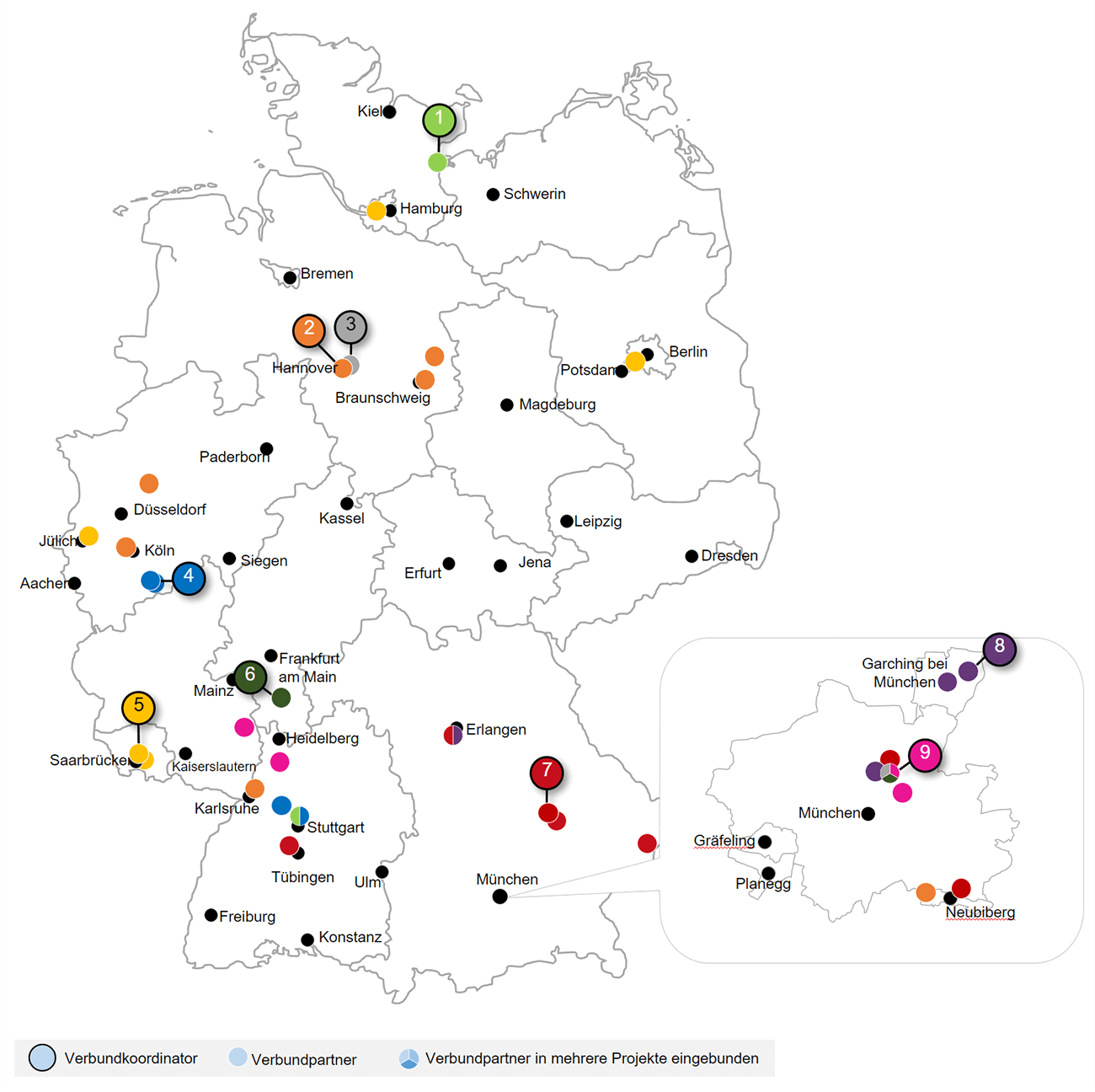 Deutschlandkarte mit Standorten